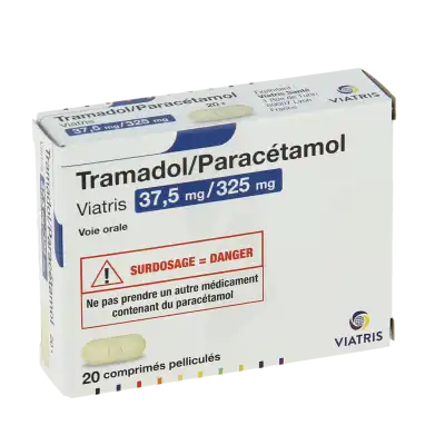 Tramadol/paracetamol Viatris 37,5 Mg/325 Mg, Comprimé Pelliculé à La Ricamarie