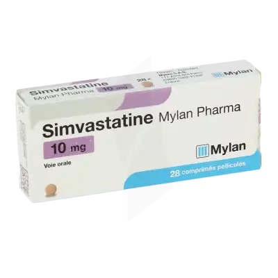 Simvastatine Viatris 10 Mg, Comprimé Pelliculé à Paris