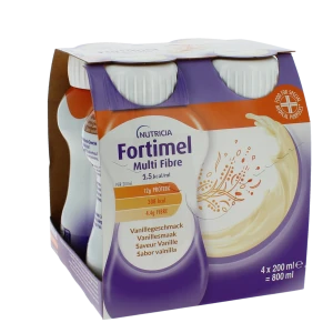 Fortimel Energy Multi Fibre Nutriment Vanille 4 Bouteilles/200ml