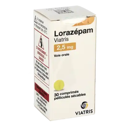 LORAZEPAM VIATRIS 2,5 mg, comprimé pelliculé sécable