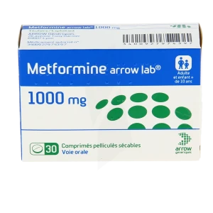 Metformine Arrow Lab 1000 Mg, Comprimé Pelliculé Sécable