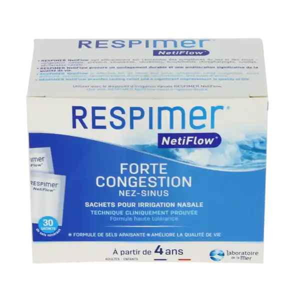 Respimer® Netiflow® Sachets De Sels Minéraux Pour Irrigation Nasale 30 Sachets/4g