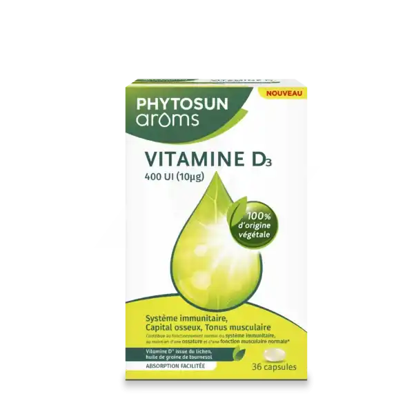 Phytosun Arôms Vitamine D3 400 Ui Caps B/36