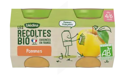Blédina Les Récoltes Bio Pommes De Nouvelle Aquitaine 2 Pots/130g à ST-ETIENNE-DE-TULMONT