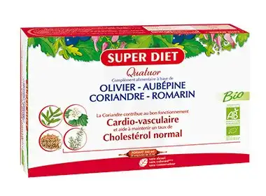 Superdiet Quatuor Bio Solution Buvable cardiovasculaire 20 Ampoules/15ml