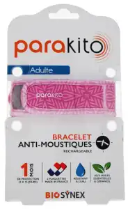 Parakito Grafic Bracelet Rechargeable Anti-moustique Adulte Violet B/2 à LYON