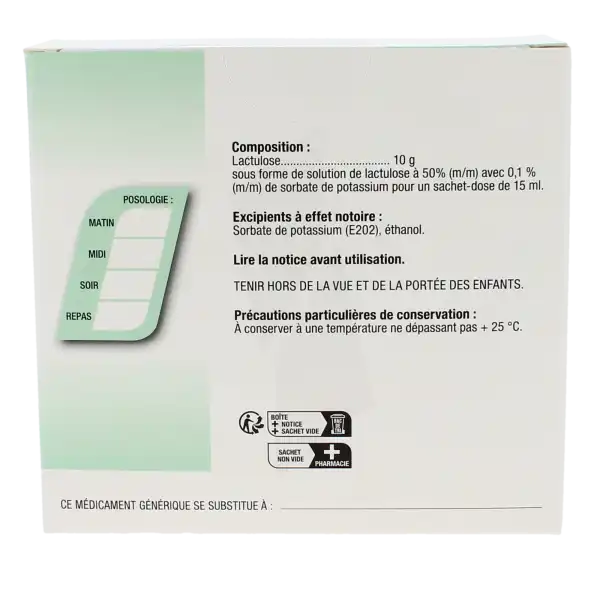 Lactulose Zentiva 10 G, Solution Buvable En Sachet-dose