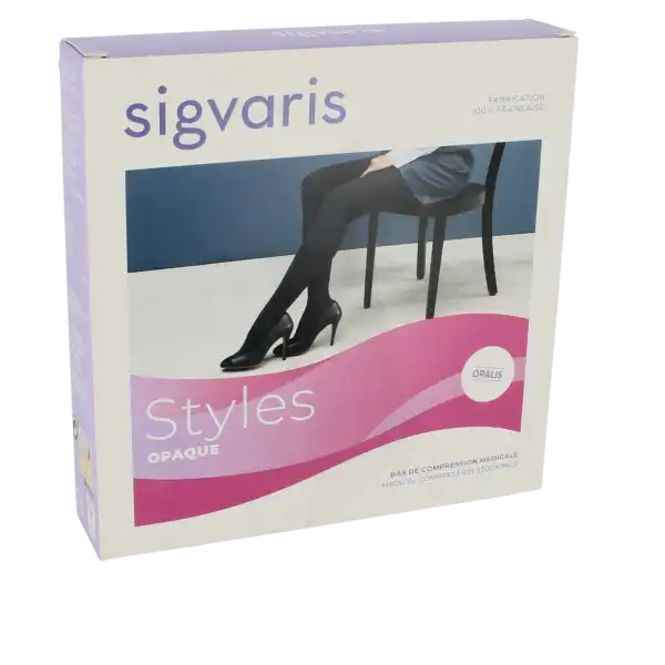 Sigvaris Styles Opaque Collant  Femme Classe 2 Noir Small Long