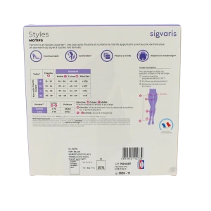 Sigvaris Styles Motifs Plumetis Bas Auto-fixants Classe 2 Femme Noir Normal L