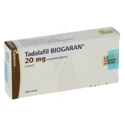 Tadalafil Biogaran 20 Mg, Comprimé Pelliculé à Paris