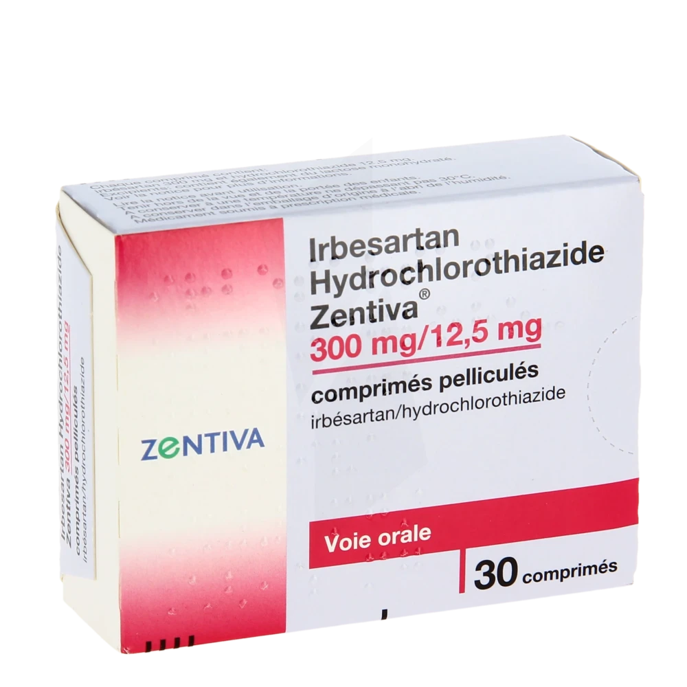 Irbesartan Hydrochlorothiazide Zentiva 300 Mg/12,5 Mg, Comprimé Pelliculé