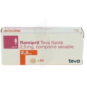 Ramipril Teva Sante 2,5 Mg, Comprimé Sécable