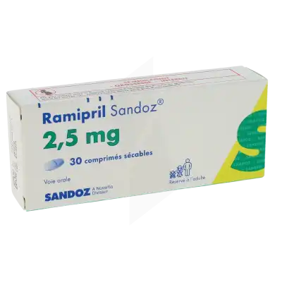 Ramipril Sandoz 2,5 Mg, Comprimé Sécable à Clermont-Ferrand