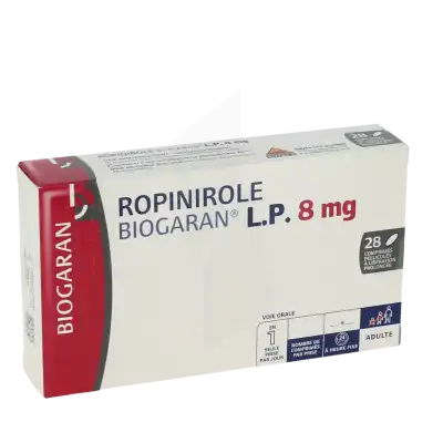 Ropinirole Biogaran Lp 8 Mg, Comprimé Pelliculé à Libération Prolongée à Bassens