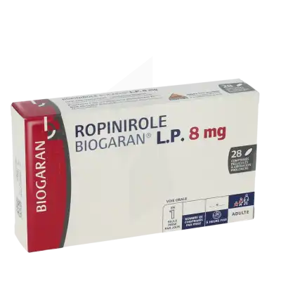 ROPINIROLE BIOGARAN LP 8 mg, comprimé pelliculé à libération prolongée