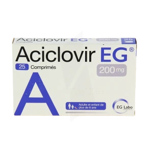 Aciclovir Eg 200 Mg, Comprimé