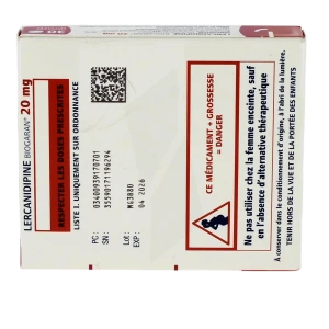 Lercanidipine Biogaran 20 Mg, Comprimé Pelliculé