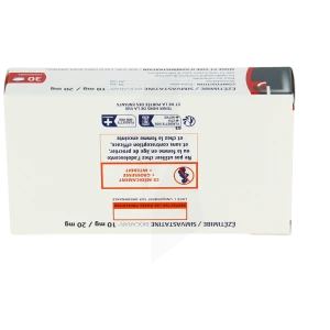 Ezetimibe/simvastatine Biogaran 10 Mg/20 Mg, Comprimé
