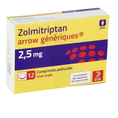 Zolmitriptan Arrow Generiques 2,5 Mg, Comprimé Pelliculé à Osny
