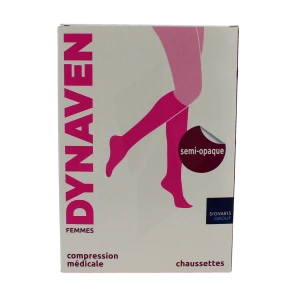 Sigvaris Dynaven Semi-opaque Chaussette Classe 2 Femme Noir Normal Xl+