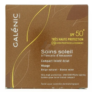 Galenic Soins Soleil Spf50+ Compact Teinté éclat Visage 9g