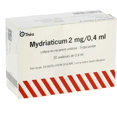MYDRIATICUM 2 mg/0,4 ml, collyre en récipient unidose