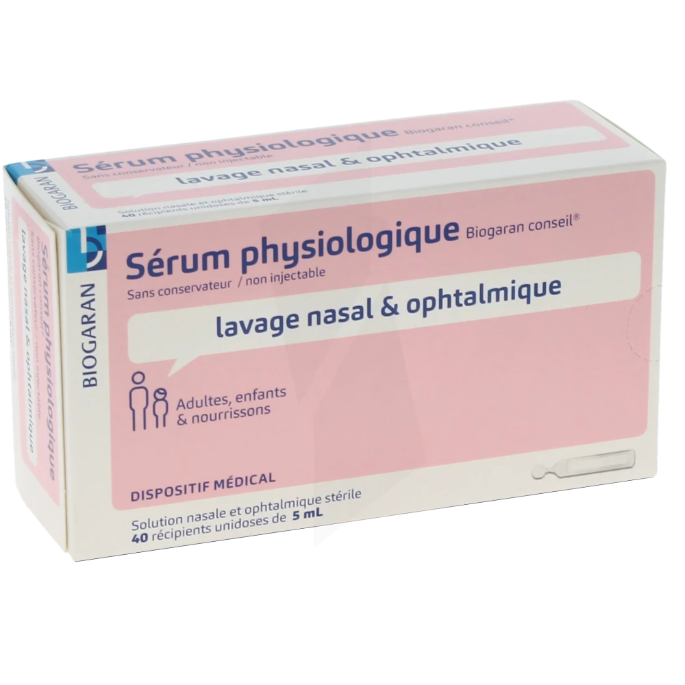 Biogaran Conseil Sérum Physiologique Solution 40 Unidoses/5ml