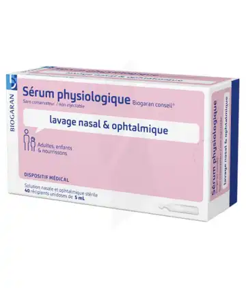 Biogaran Conseil Sérum Physiologique Solution 40 Unidoses/5ml