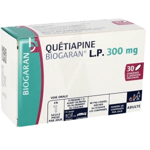 Quetiapine Biogaran Lp 300 Mg, Comprimé à Libération Prolongée