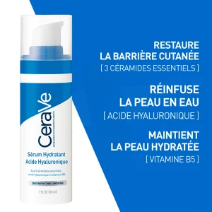 Cerave Sérum Hydratant Acide Hyaluronique Pour Tous Les Types De Peaux Flacon Pompe/30ml