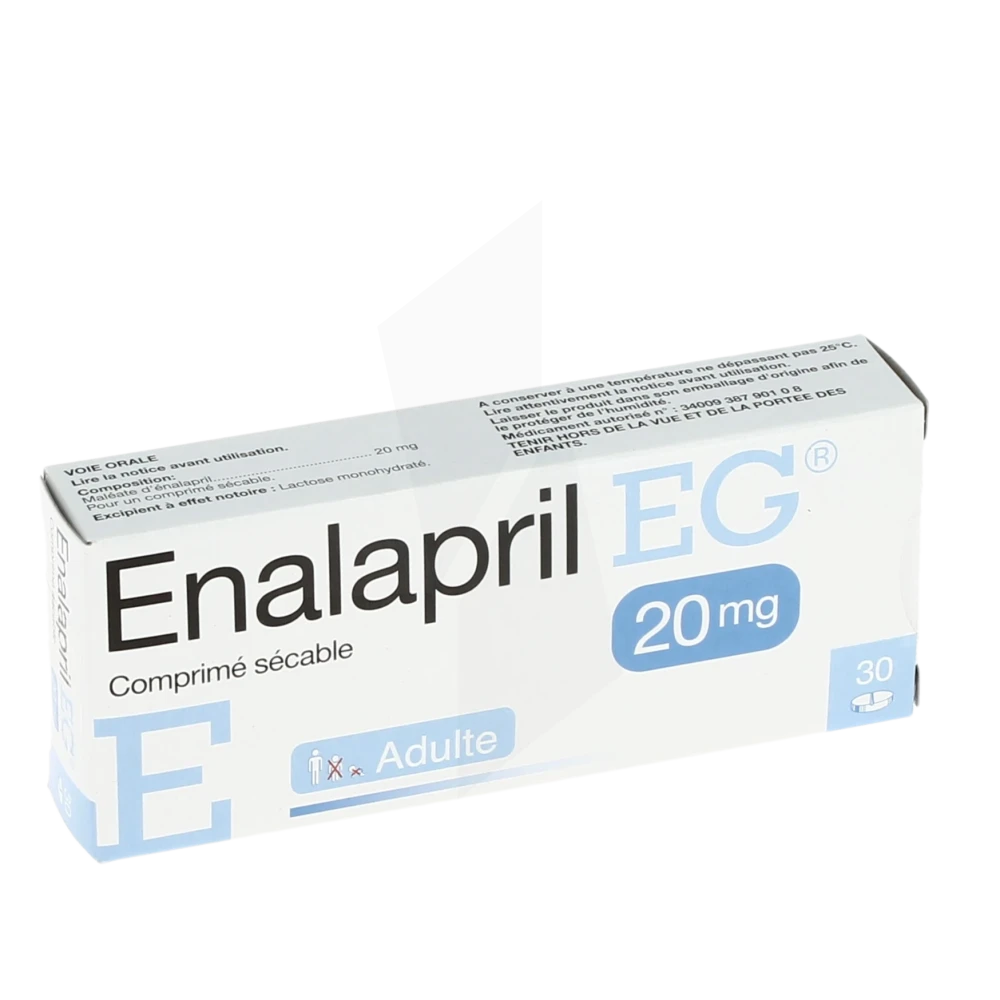 Enalapril Eg 20 Mg, Comprimé Sécable