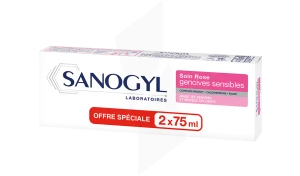Sanogyl Rose 1500ppm Soin Gensives Sensibles 2x75ml