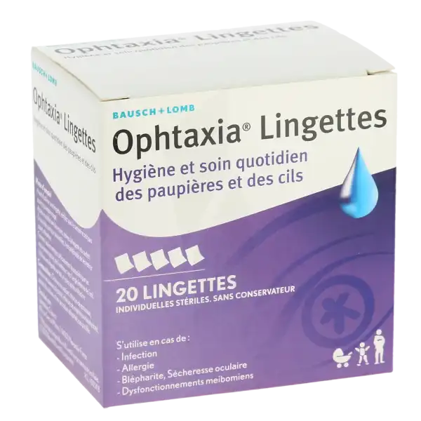 Ophtaxia Lingettes Hygiène Et Soin Des Paupières Et Des Cils B/20