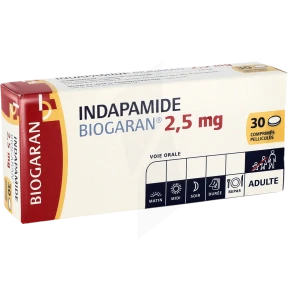 Indapamide Biogaran 2,5 Mg, Comprimé Pelliculé