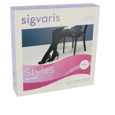 SIGVARIS STYLES OPAQUE COLLANT  FEMME CLASSE 2 NOIR SMALL LONG