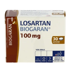 Losartan Biogaran 100 Mg, Comprimé Pelliculé