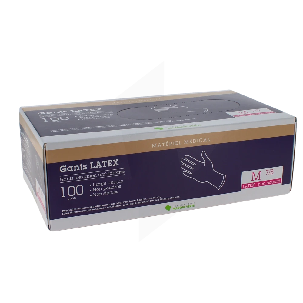 Marque Verte Gant Latex Np Médium B/100