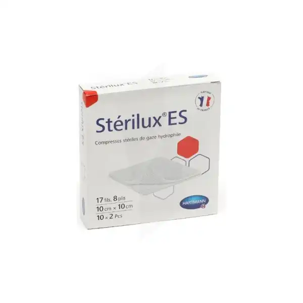 Sterilux Es Compr Gaze StÉrile 10x10cm 10sach/2