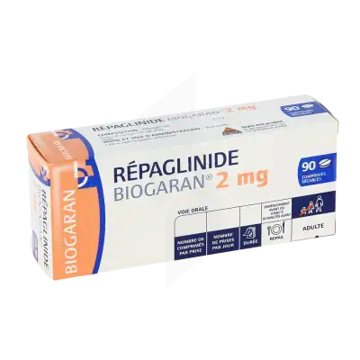 Repaglinide Biogaran 2 Mg, Comprimé Sécable à Nice
