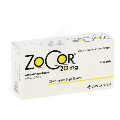 Zocor 20 Mg, Comprimé Pelliculé à LE LAVANDOU