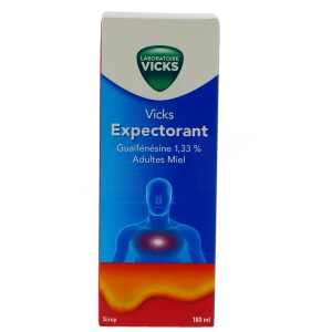 Vicks Expectorant Guaifenesine 1,33 % Adultes Miel, Sirop