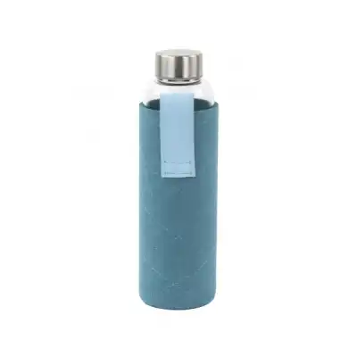 Yoko Design Bouteille en verre avec pochette en feutrine Bleu 550ml