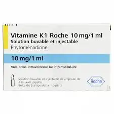 Vitamine K1 Roche 10 Mg/1 Ml, Solution Buvable Et Injectable à LUSSAC