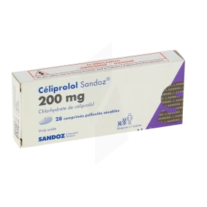 Celiprolol Sandoz 200 Mg, Comprimé Pelliculé Sécable