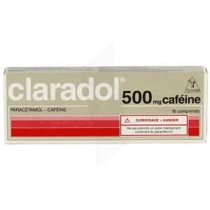 Claradol Cafeine 500 Mg Cpr Plq/16