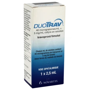 Duotrav 40 Microgrammes/ml + 5 Mg/ml, Collyre En Solution