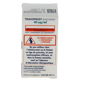 Travoprost Biogaran 40 Microgrammes/ml, Collyre En Solution