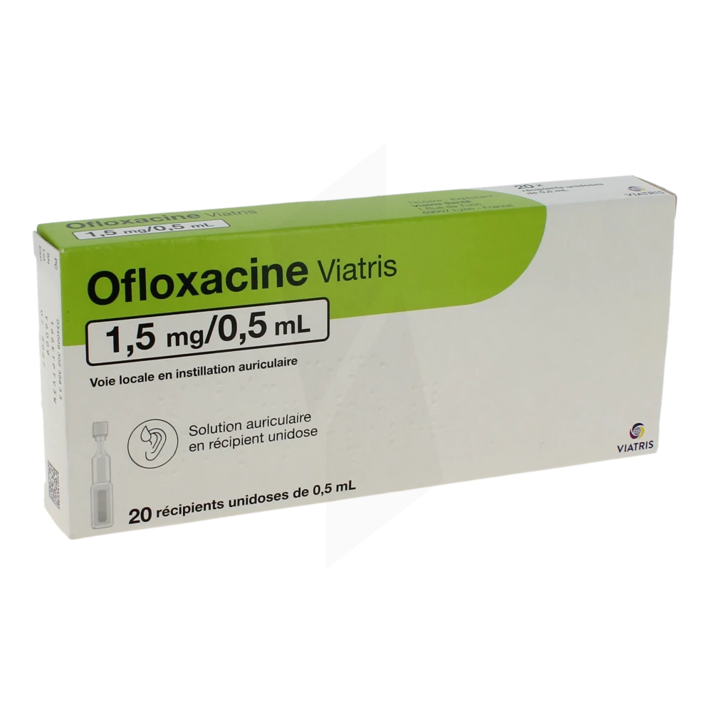 Ofloxacine Viatris 1,5 Mg/0,5 Ml, Solution Auriculaire En Récipient Unidose