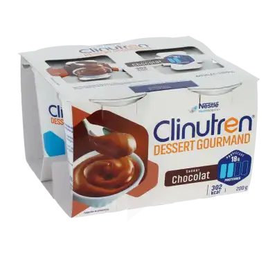 Clinutren Dessert Gourmand Nutriment Chocolat 4 Cups/200g à Lieusaint