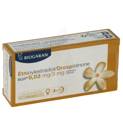 Ethinylestradiol/drospirenone Bgr 0,03 Mg/3 Mg, Comprimé Pelliculé à ROMORANTIN-LANTHENAY